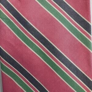 Brooks Brothers Mens Pink Repp Striped Silk Tie Preppy Old Money Boarding School